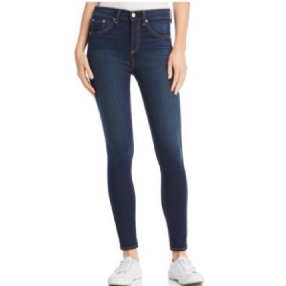 Rag & bone High-Rise Ankle Skinny‎ Jeans jeggings in Bedford wash